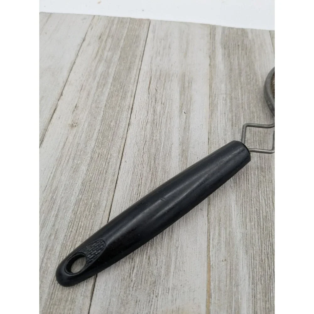 Vintage Ekco #1 Black Handle 9 1/2" Hand Strainer Screen Sifter 2 3/4" Basket - Picture 6 of 7